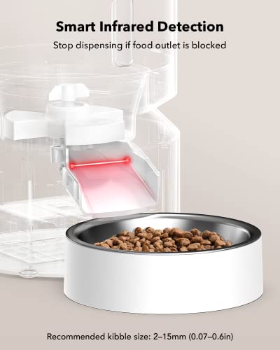 PETLIBRO Automatic Cat Feeder, Automatic Cat Food Dispenser with Freshness Preservation, 3L Timed Cat Feeders for Dry Food, Up to 50 Portions 6 Meals Per Day, Granary Pet Feeder for Cats, White